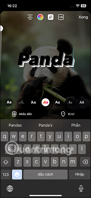 Đổi màu sắc cho văn bản Instagram Story