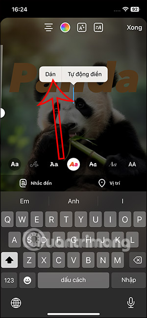 Dán chủ thể vào Instagram Story