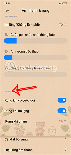 Chỉnh rung trên điện thoại Xiaomi