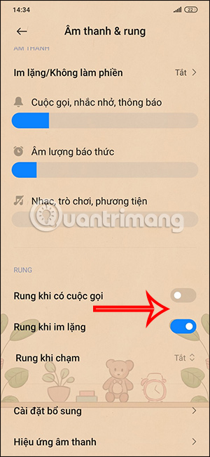 Chỉnh rung im lặng trên Xiaomi
