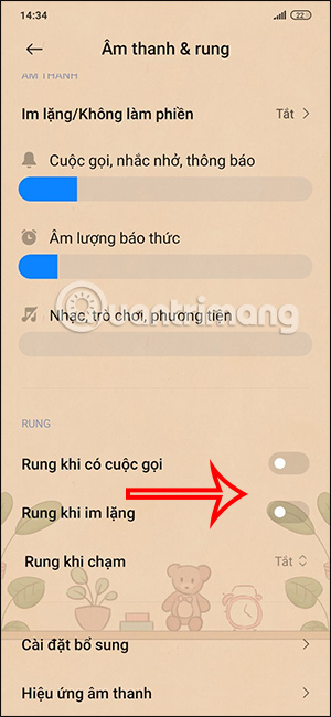 Tắt rung trên điện thoại Xiaomi