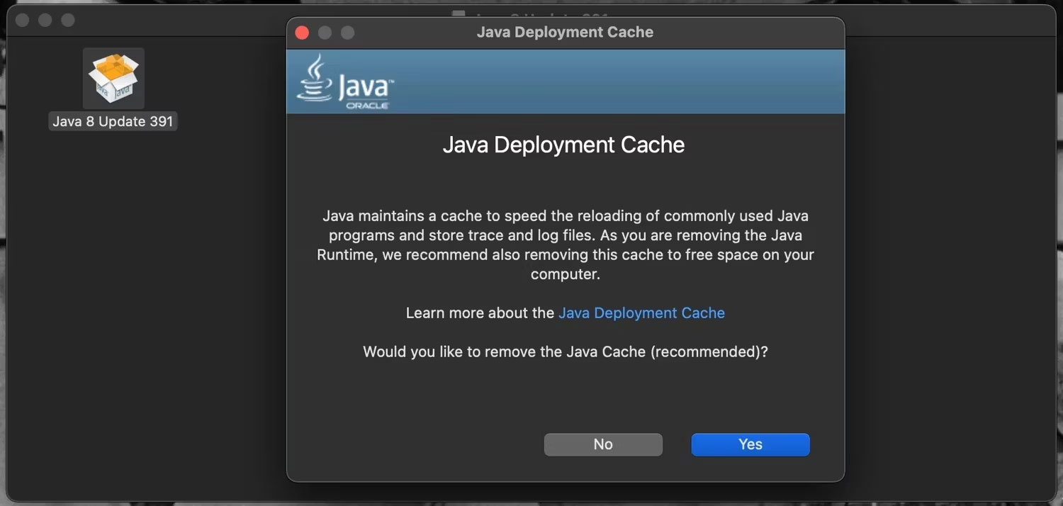 Cửa sổ xóa cache Java