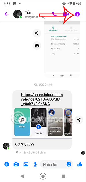 Tùy chỉnh đoạn chat Messenger