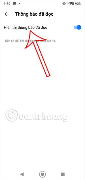 Hiện thông báo đã đọc Messenger