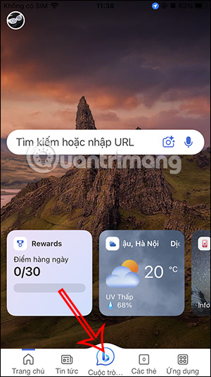 Trò chuyện trên ứng dụng Bing