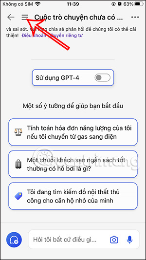 Tùy chọn ứng dụng Bing