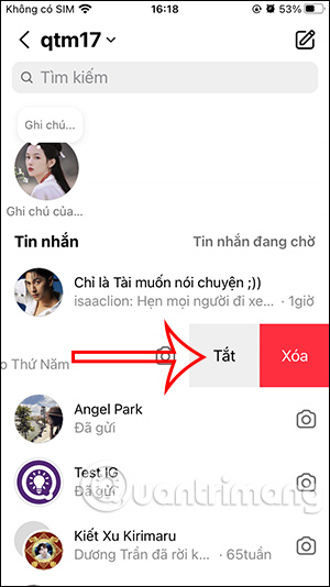 Tắt tin nhắn Instagram