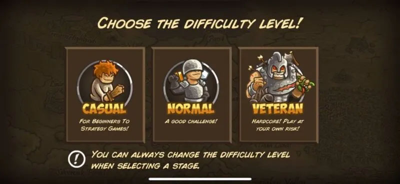 Mức độ khó của Kingdom Rush