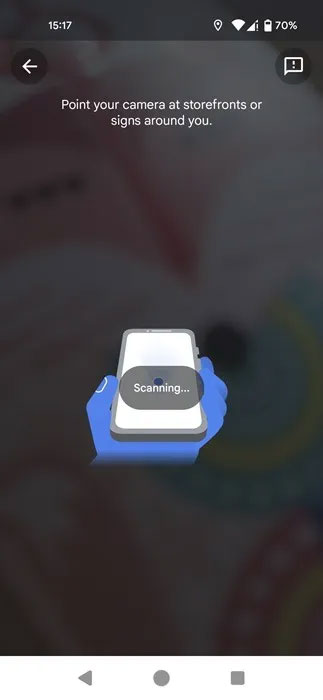 Hiệu chỉnh đang hoạt động trong ứng dụng Google Maps dành cho Android.