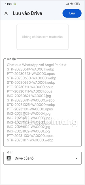Xuất lịch sử trò chuyện WhatsApp