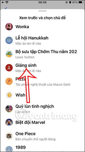 Chủ đề Giáng sinh cho Messenger