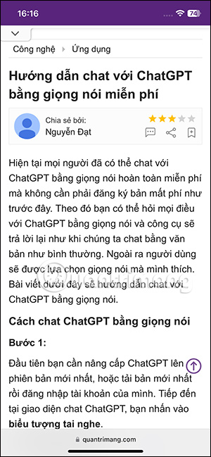 Chụp ảnh trang web Safari
