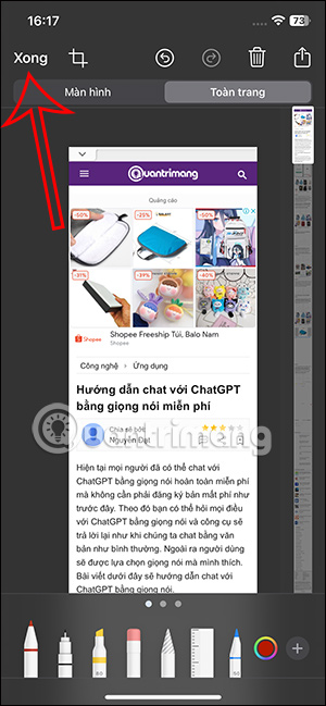 Lưu ảnh chụp trang web