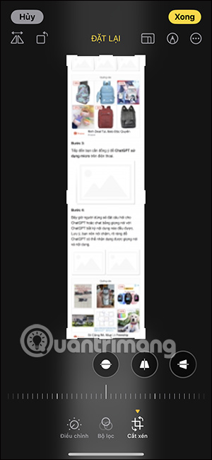 Cắt ảnh chụp trang web Safari