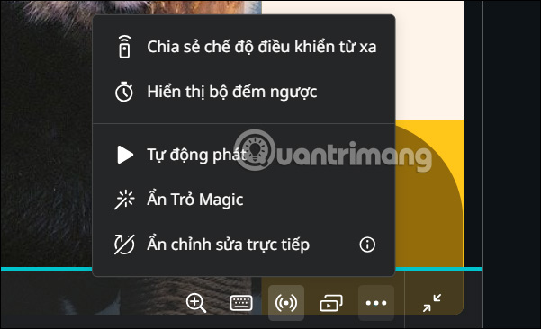 Tùy chọn thuyết trình trên Canva