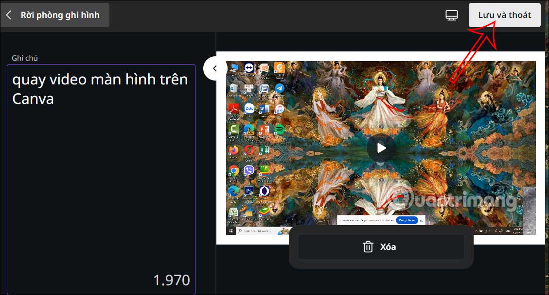 Lưu video màn hình trên Canva