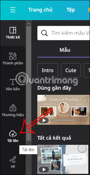 Tải video lên Canva