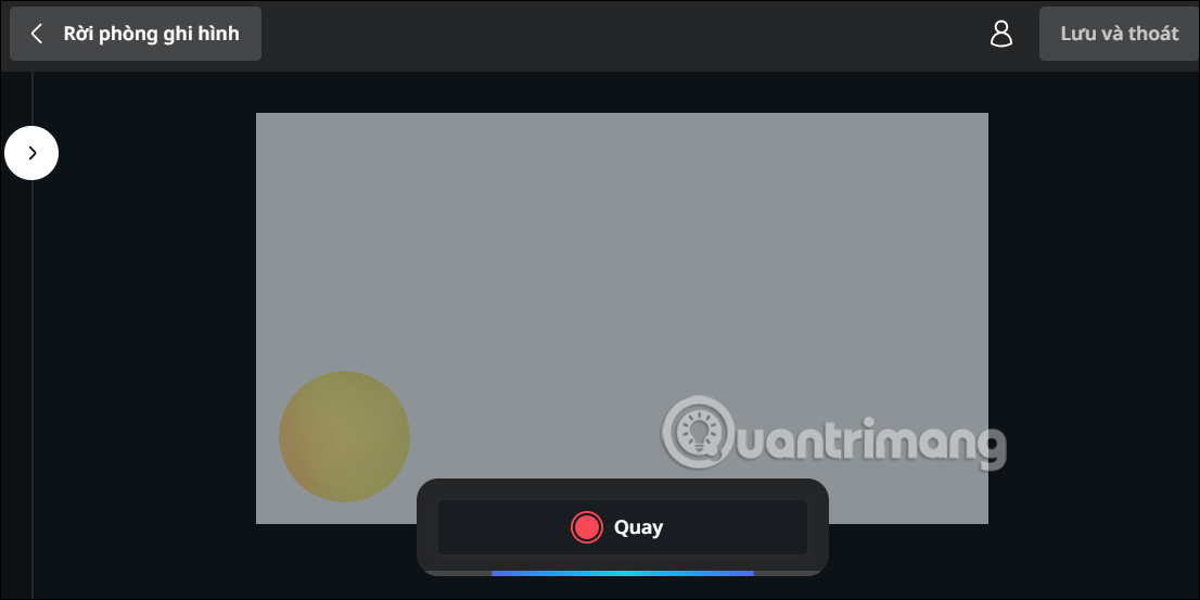 Giao diện quay video màn hình trên Canva