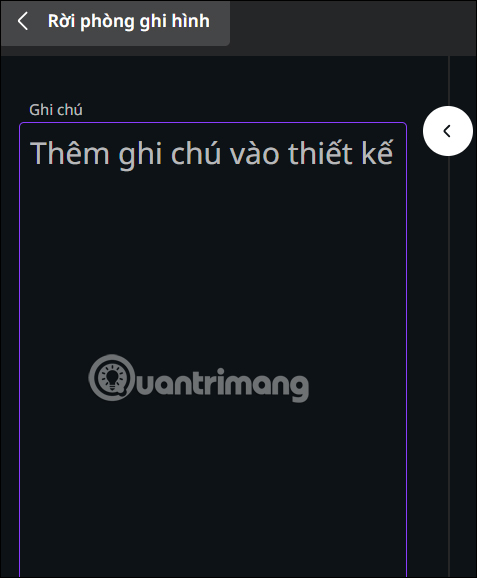 Ghi chú quay video màn hình trên Canva