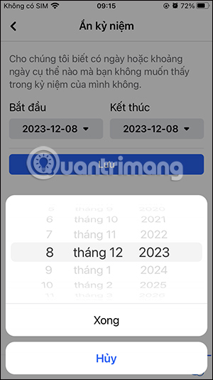 Ngày kết thúc ẩn kỷ niệm Facebook