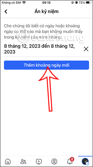 Thêm khoảng ngày mới ẩn kỷ niệm Facebook