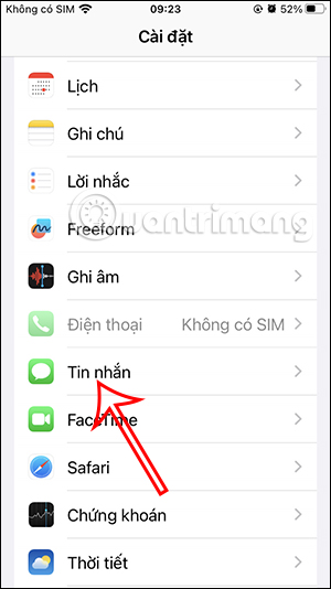 Chỉnh Tin nhắn iPhone 