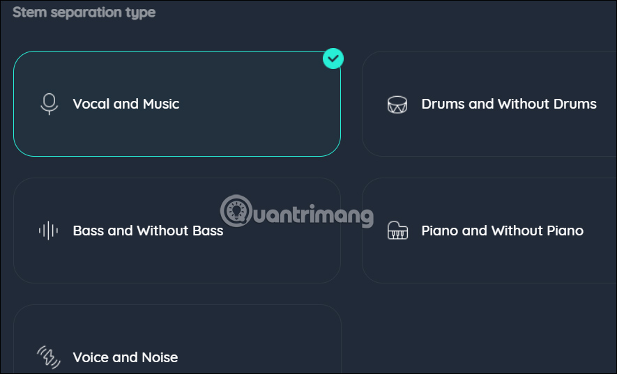 Chọn cách tách nhạc trên EaseUS Vocal Remover