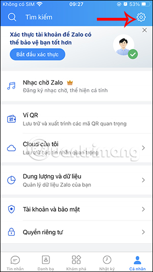 Cài đặt trên Zalo