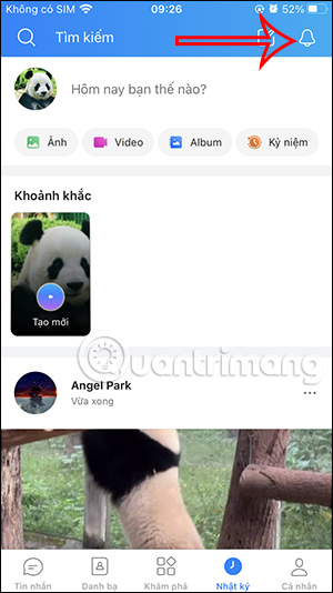 Chỉnh thông báo Nhật ký Zalo