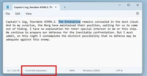 Notepad trên Windows 11 được bổ sung bộ đếm ký tự sau 40 năm