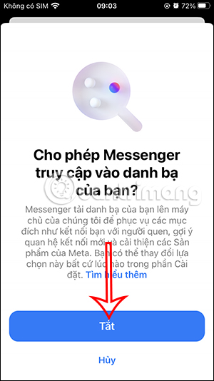 Tắt đồng bộ danh bạ trên Messenger