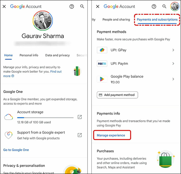 Quản lý lịch sử giao dịch Google Pay