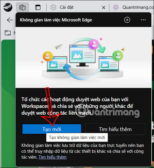 Tạo Workspaces trên Edge