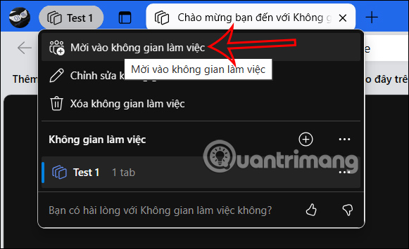 Mời tham gia Workspaces trên Edge