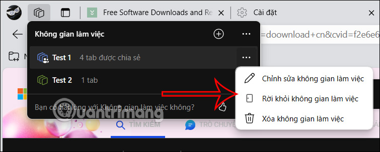 Tùy chỉnh Workspaces trên Edge