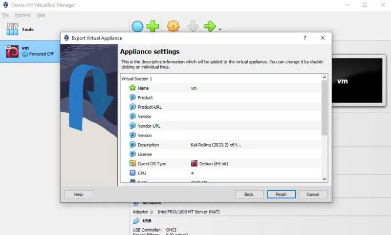 Trình hướng dẫn xuất máy ảo VirtualBox