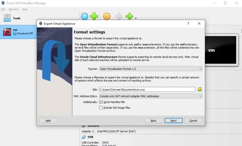 VirtualBox xuất cài đặt máy ảo