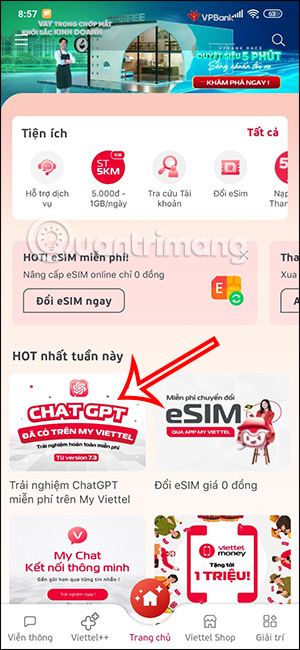 Công cụ ChatGPT My Viettel