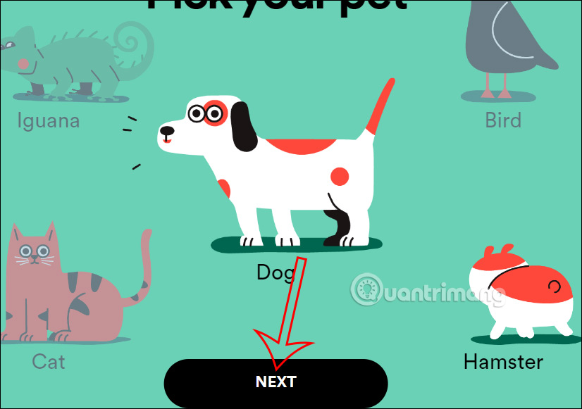 Chọn thú cưng tạo playlist trên Spotify