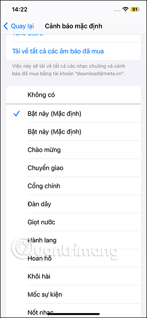 Danh sách âm thanh