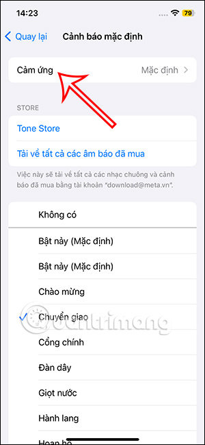 Thay đổi kiểu rung trên iPhne