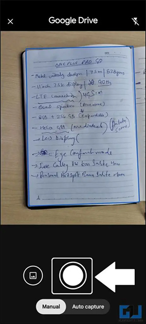 Chọn quét tài liệu trên Google Drive