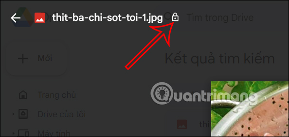 Biểu tượng ổ khóa tập tin Google Drive