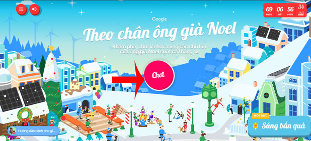 Trên giao diện chính trò chơi của Google, bạn sẽ thấy một nút Chơi