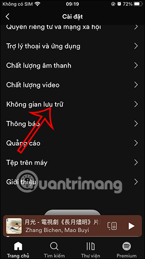 Không gian lưu trữ Spotify