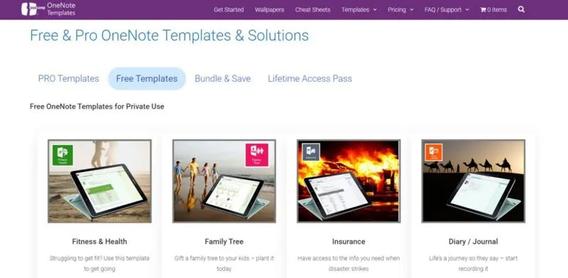 Auscomp's free Onenote template