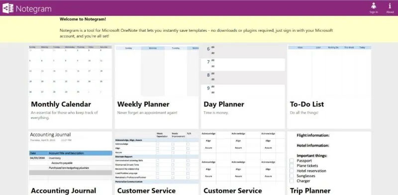 Free Onenote Notegram Template