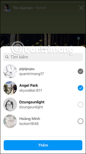 Tag nhiều tài khoản Instagram vào Story