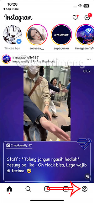Hồ sơ trên Instagram