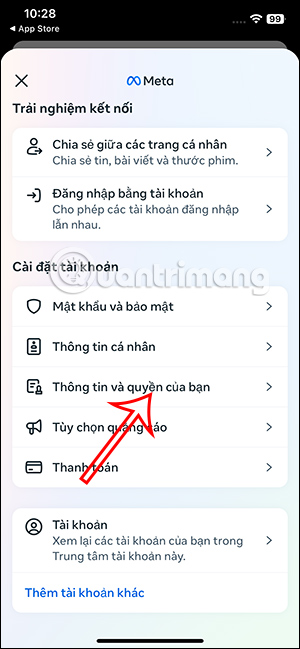 Thông tin và truy cập trên Instagram